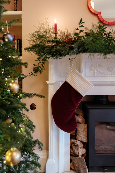 Burgundy Velvet Heirloom Christmas Stocking