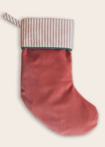Dusky Pink Velvet Heirloom Christmas Stocking